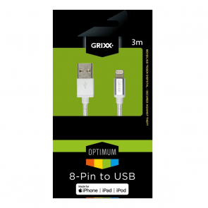 Grixx Optimum Apple Lightning - USB-A-Kabel, 3 m, weiß